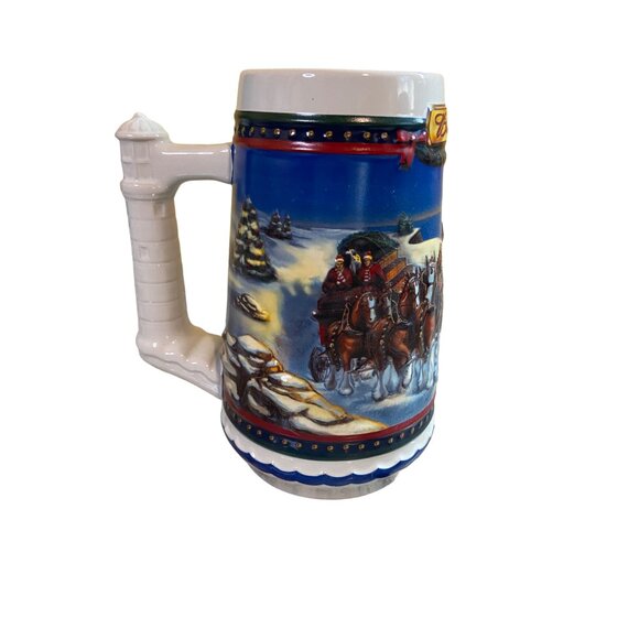 2002 Budweiser Holiday Stein Guiding the Way Home w/ COA & Box CS529 - Picture 2 of 7